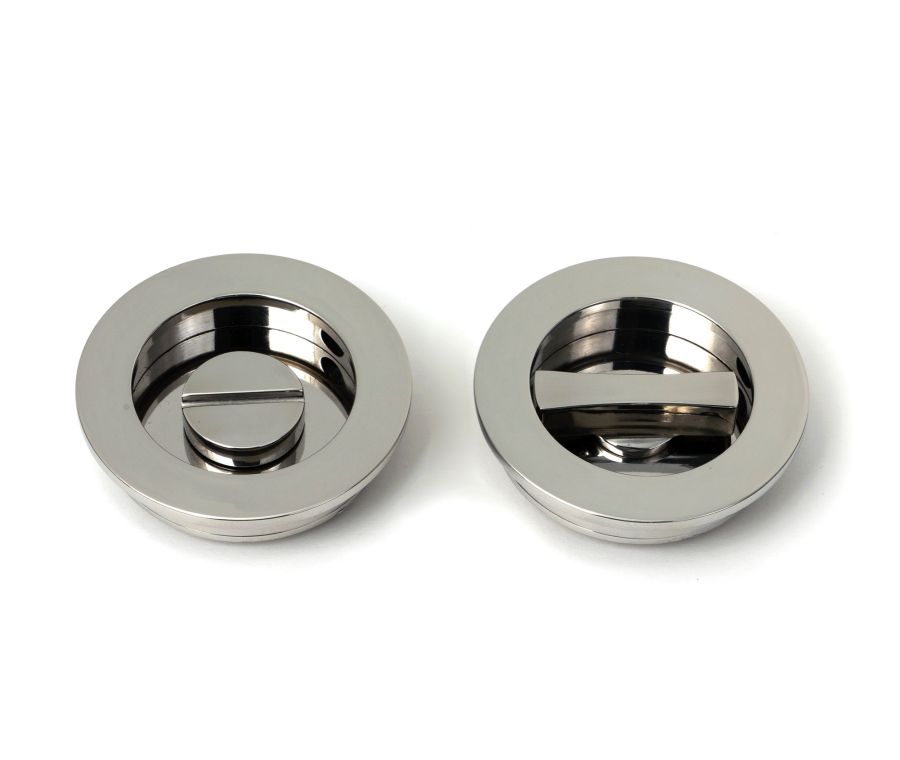 Polished Marine SS (316) 60mm Plain Round Pull - Privacy Set  |  52517