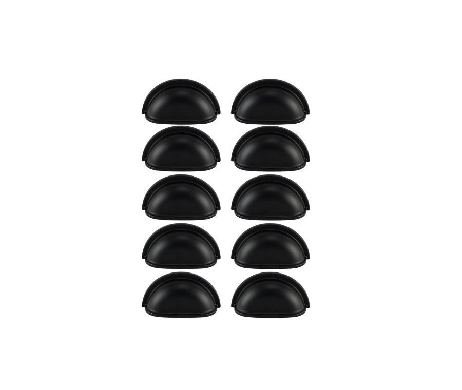 Pack 10 x Matt Black 76mm Traditional Cup Pull