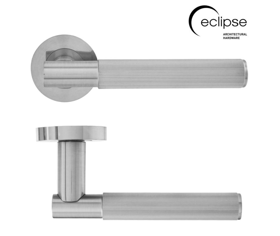 Eclipse Insignia Satin Nickel Linear Reeded Lever Handle | 63242