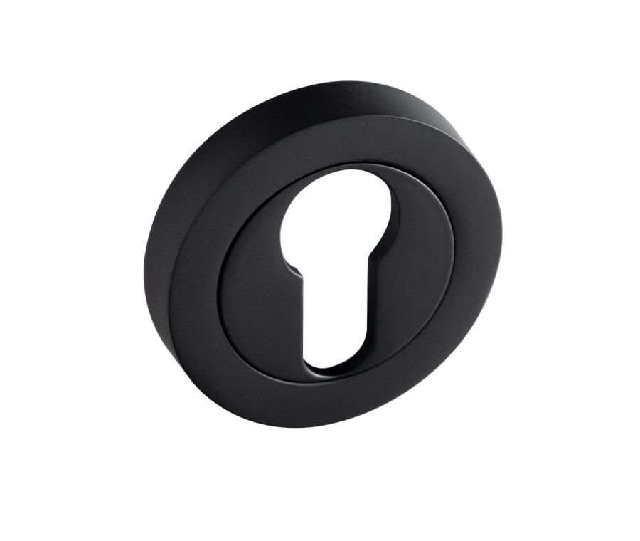 Matt Black Standard Euro Round Escutcheon | 63564