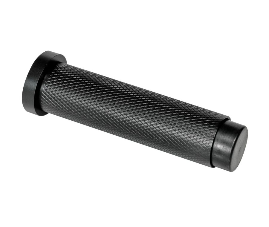 Matt Black 76mm Knurled Skirting Door Stop | 63741