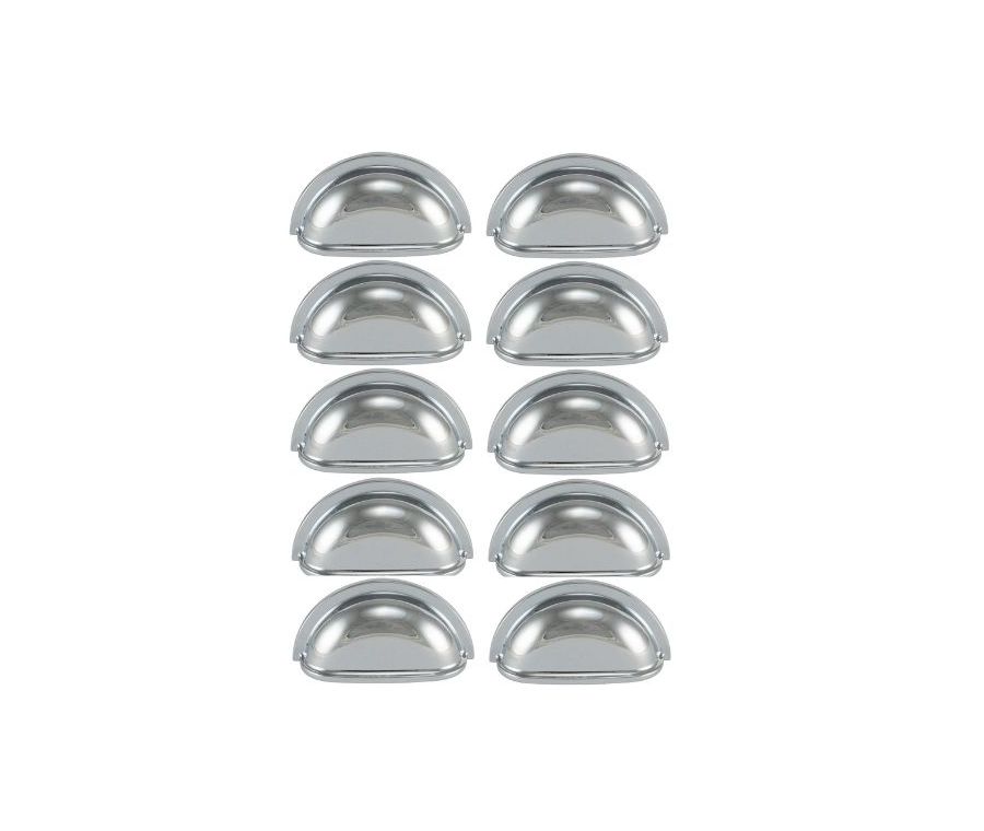 Pack 10 x Polished Chrome 76mm Traditional Cup Pull
