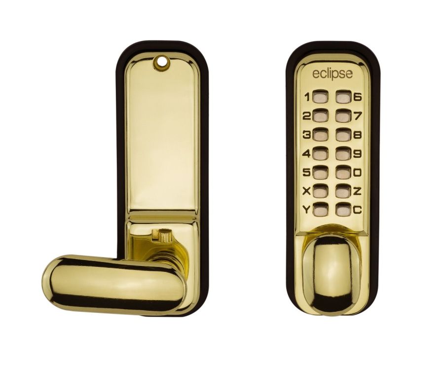 ED20 Polished Brass Easy Code Change Push Button Digital Lock |70251