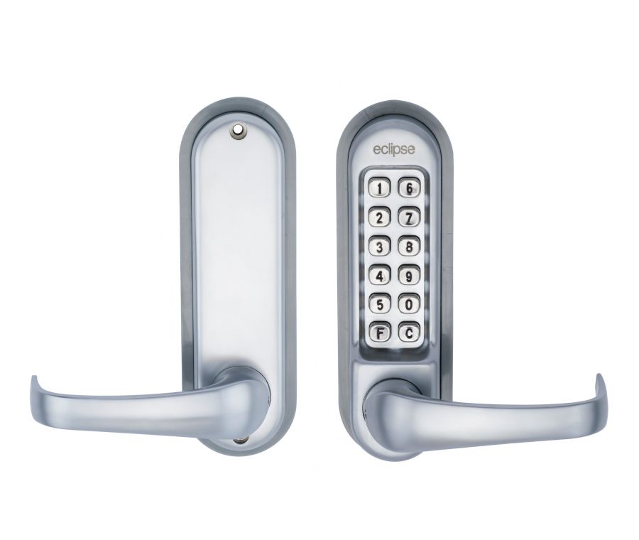Eclipse ED50 Satin Chrome Heavy Duty Passage Free Push Button Digital Lock |  70262