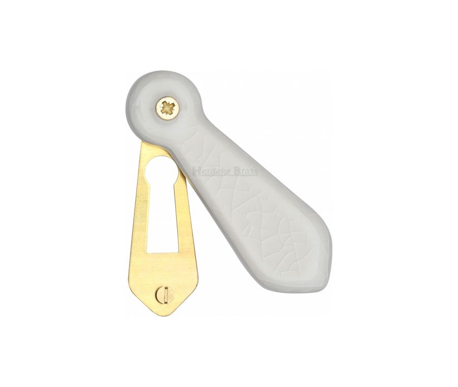 Porcelain Covered Escutcheon White Crackle