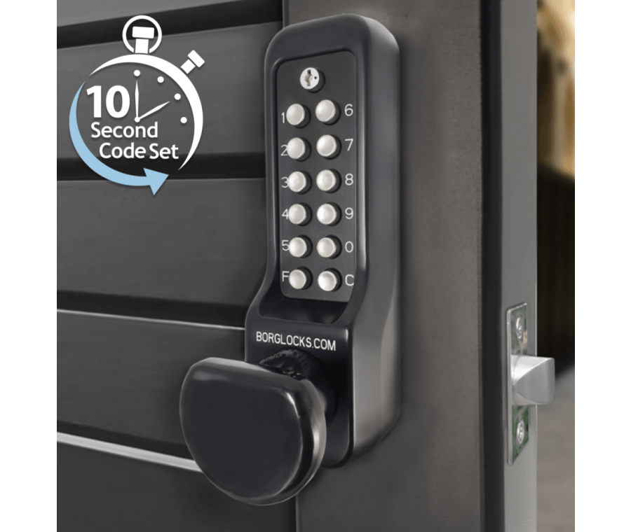 Borg 7101 Easicode Pro Marine Grade Black Digital Lock with knob, lever & tubular latch options