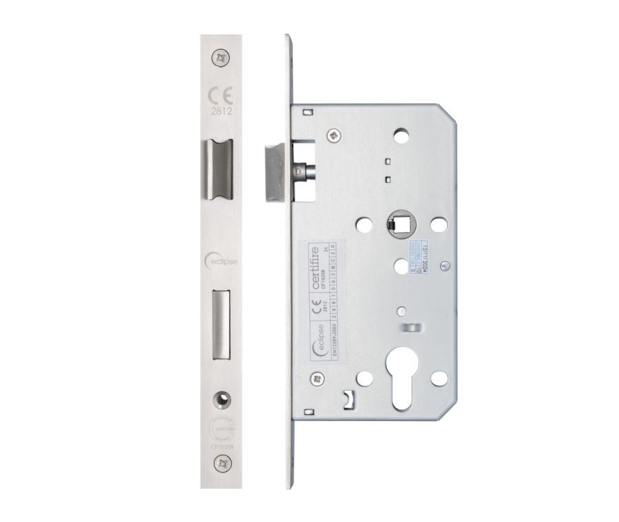 Ultimate Satin Stainless Steel 55mm DIN Euro Sashlock - Square | IXL7255EPSSS
