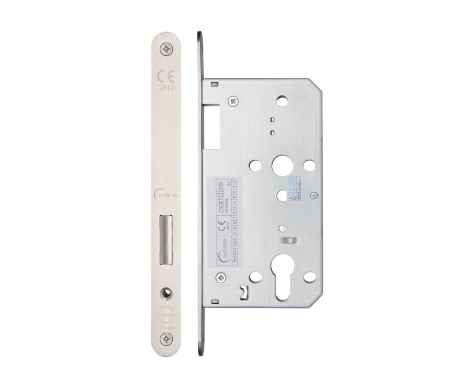 Ultimate Satin Stainless Steel 55mm DIN Euro Deadlock - Radius | IXL0055EPSSS/R