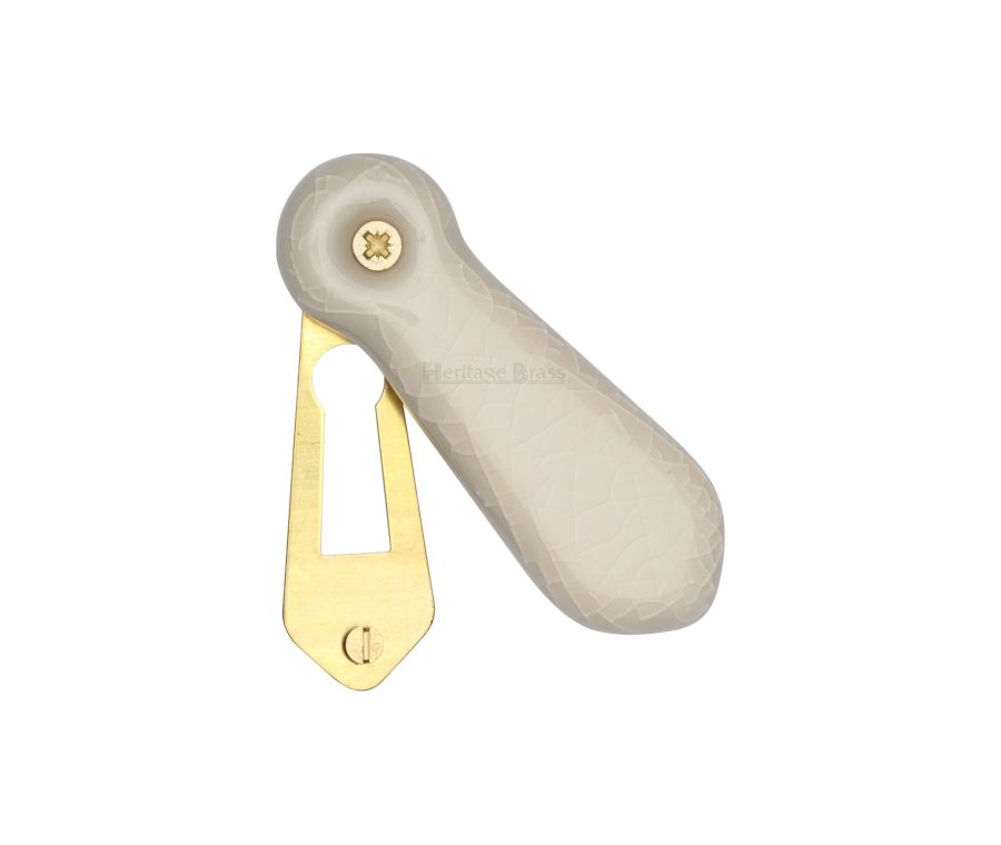 Porcelain Covered Escutcheon Cream Crackle