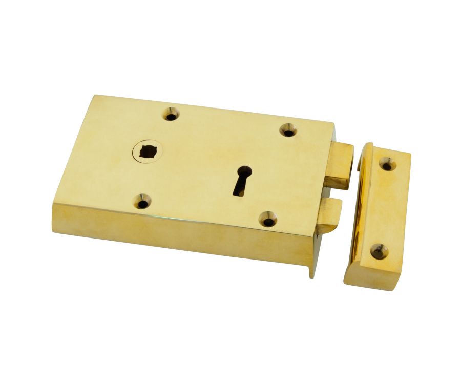 From the Anvil Polished Brass Small Left Hand Rim Lock | 83577