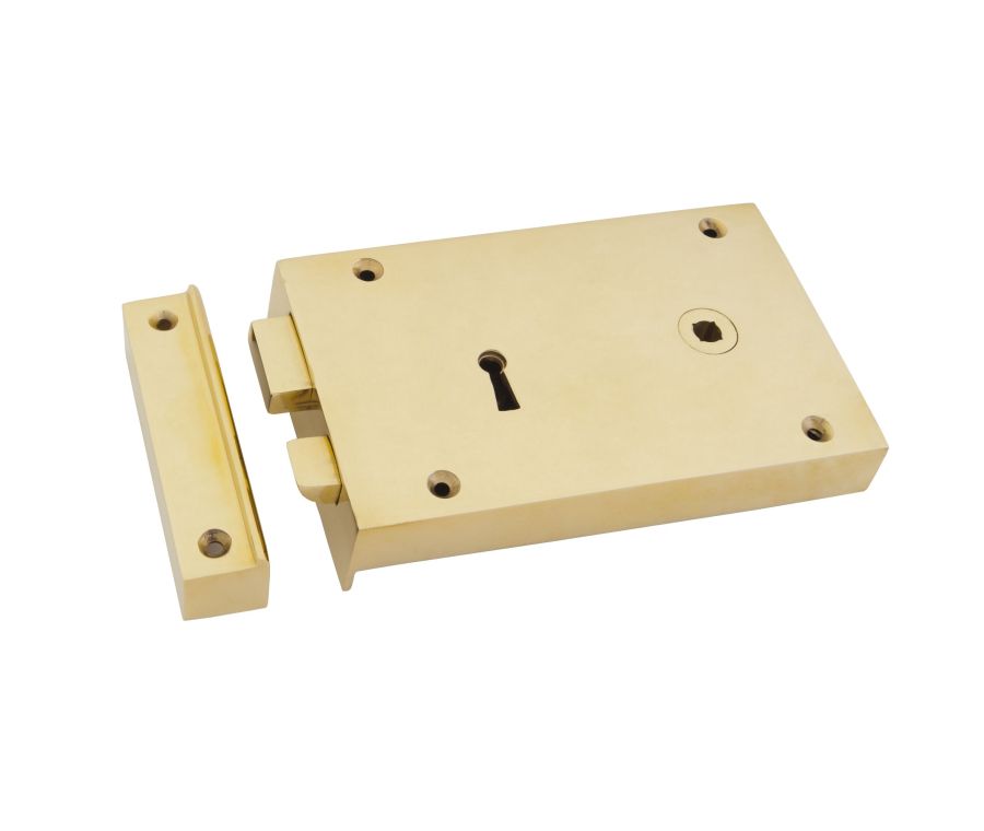 From the Anvil Polished Brass Large Right Hand Rim Lock | 83588