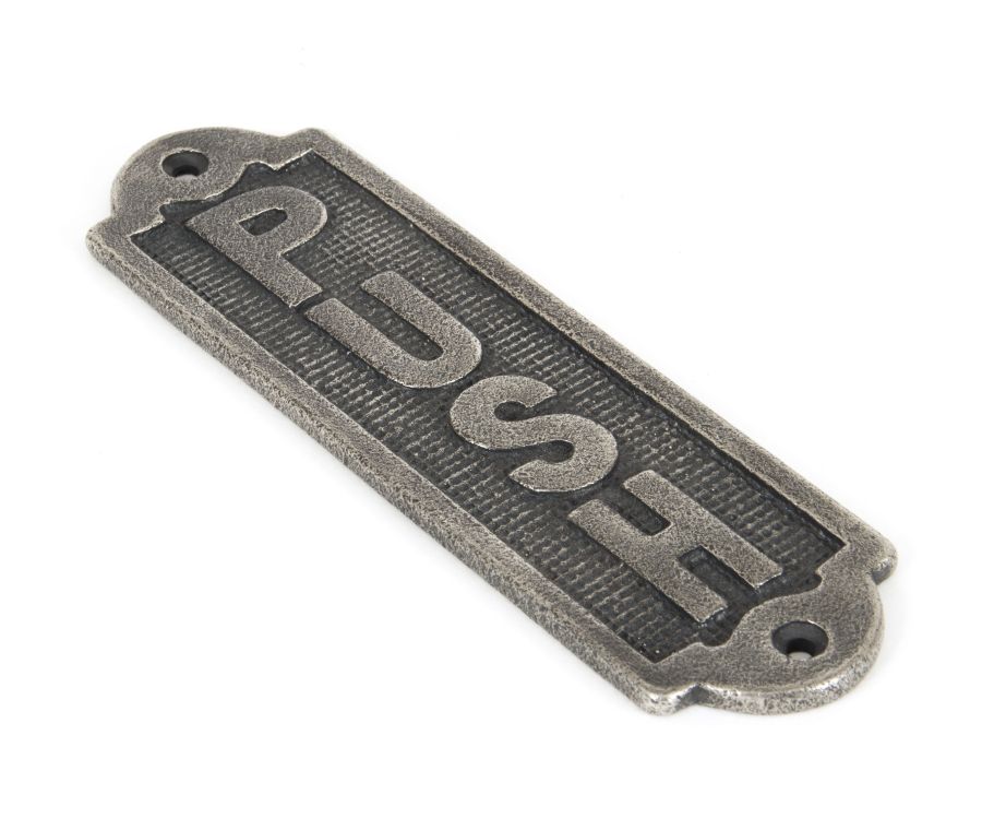 From the Anvil Antique Pewter PUSH Sign | 83683
