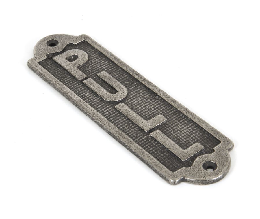 From the Anvil Antique Pewter PULL Sign | 83684