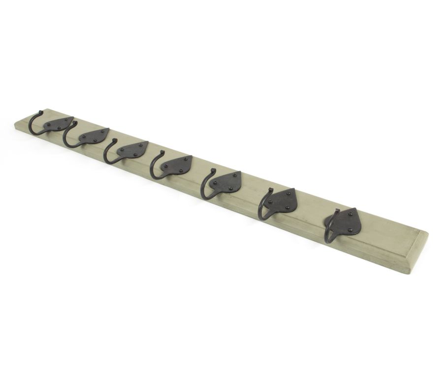 From the Anvil Olive Green 7 Beeswax Hook Cottage Coat Rack | 83747
