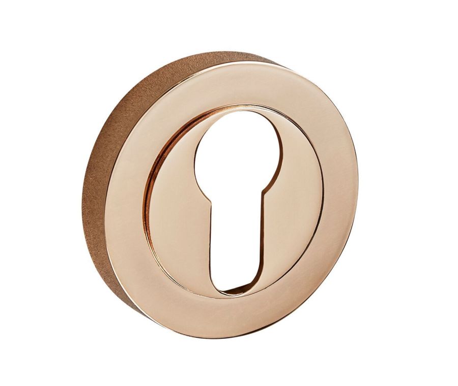 Single Rose Gold (Copper) Euro Profile Escutcheon | D8510CU