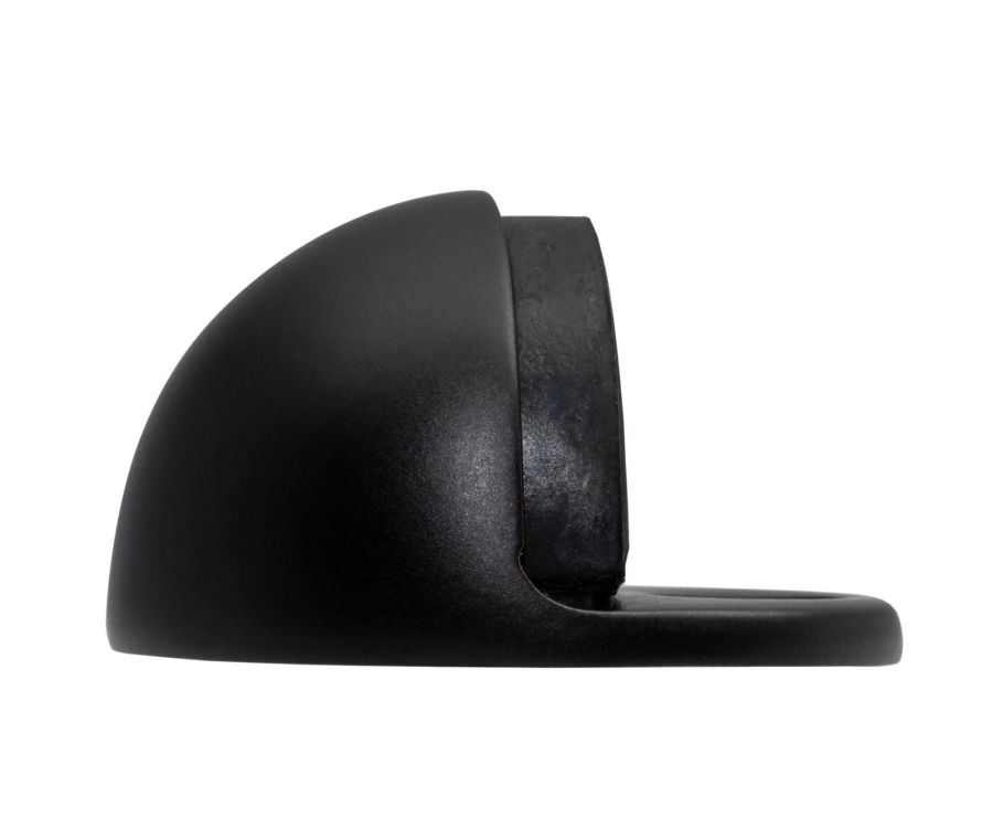 Matt Black Oval Floor Mounted Door Stop | AA20MB
