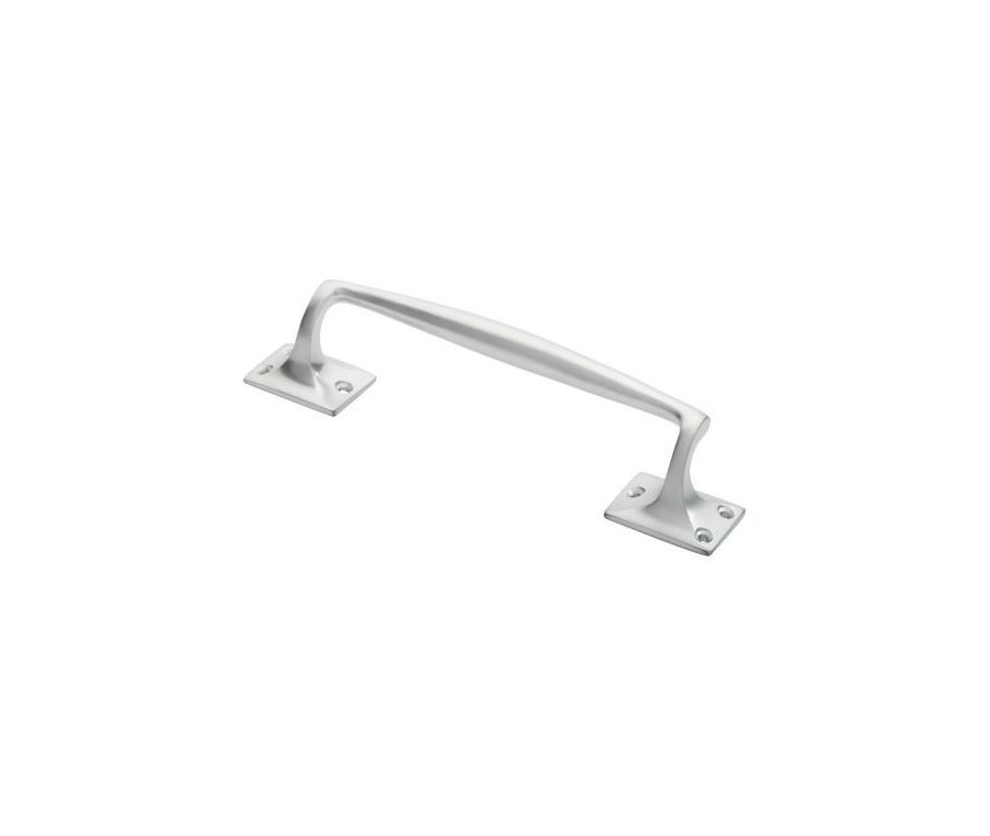 250mm Satin Chrome Pub Style Pull Handle on rose | AA92SC