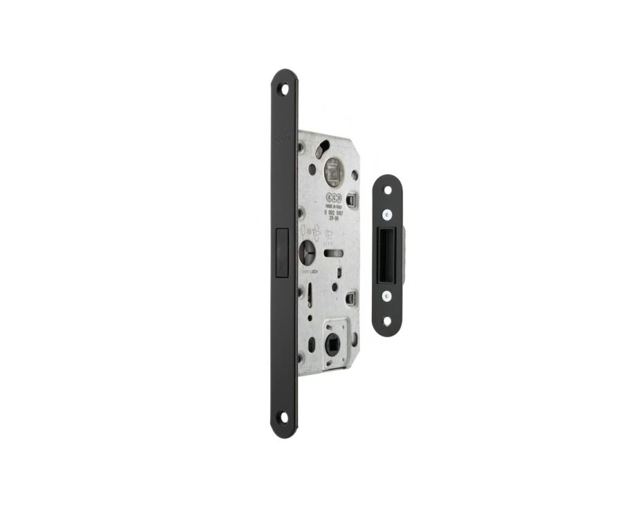Matt Black AGB Polaris 2XT Magnetic Bathroom Lock 35mm backset | AGB2XT25WCMB