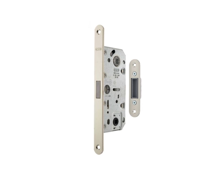 Polished Chrome AGB Polaris 2XT Magnetic Bathroom Lock 35mm backset | AGB2XT25WCPC