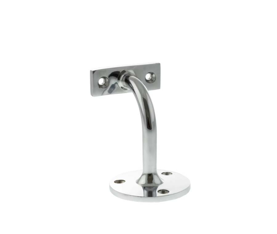 Heavy-Duty Polished Chrome Handrail Bracket 80mm Projection | AHB80PC