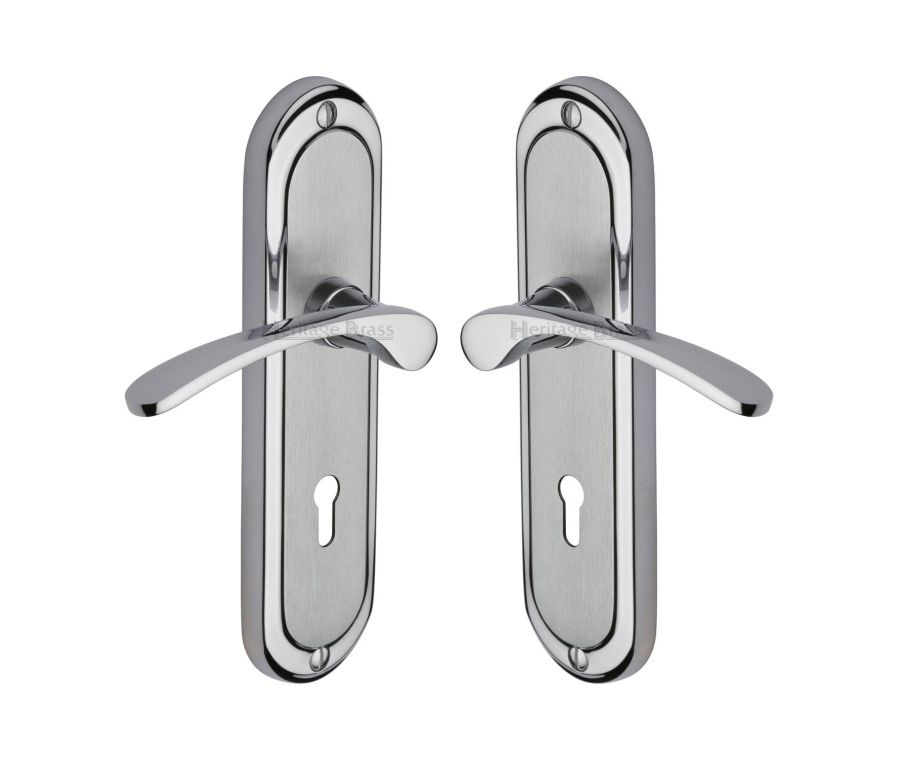 Heritage Brass Apollo Finish Ambassador Door Handle on Plate - Lever Lock