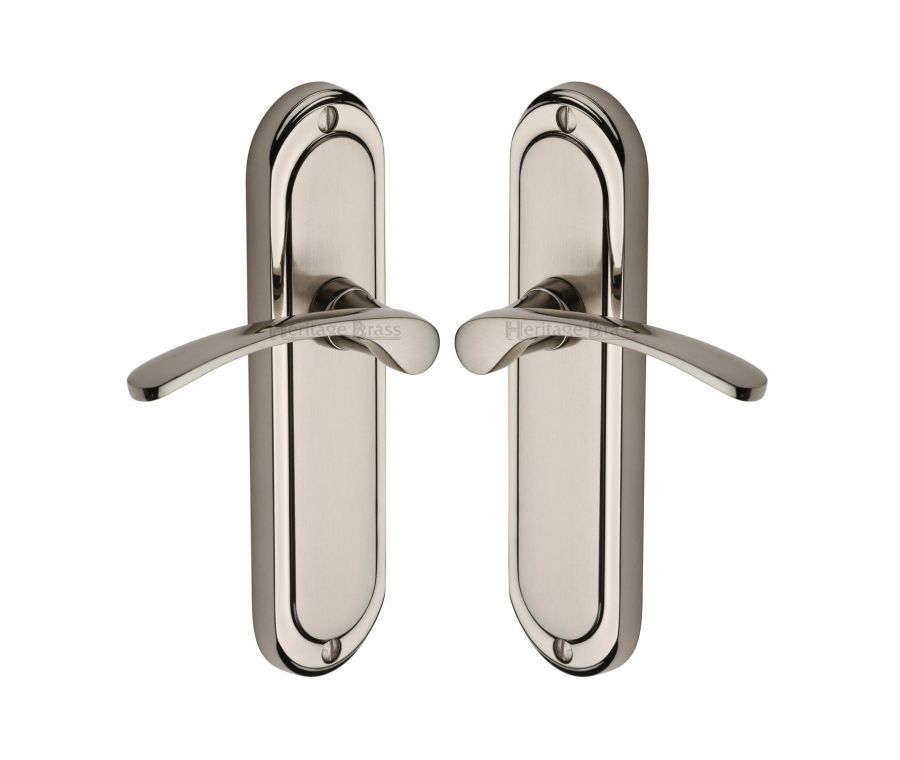 Heritage Brass Mercury Split Finish Ambassador Door Handle on Plate - Lever Latch