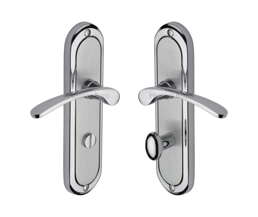 Heritage Brass Apollo Finish Ambassador Door Handle on Plate - Bathroom Set