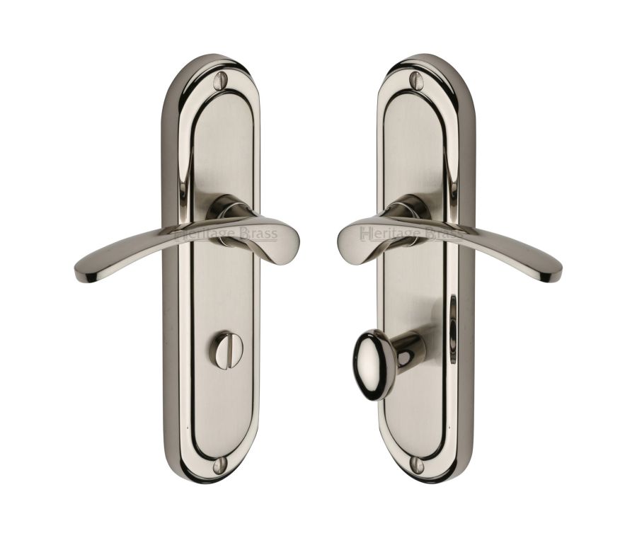 Heritage Brass Mercury Split Finish Ambassador Door Handle on Plate - Bathroom Set