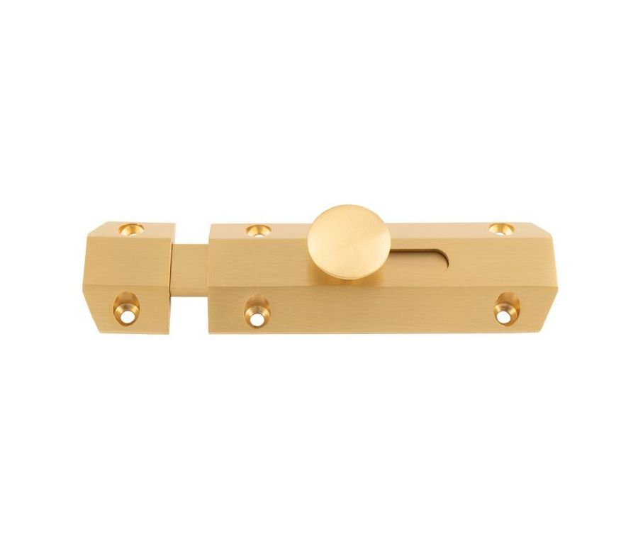 Satin Brass 102mm Surface Bolt | AQ81SB