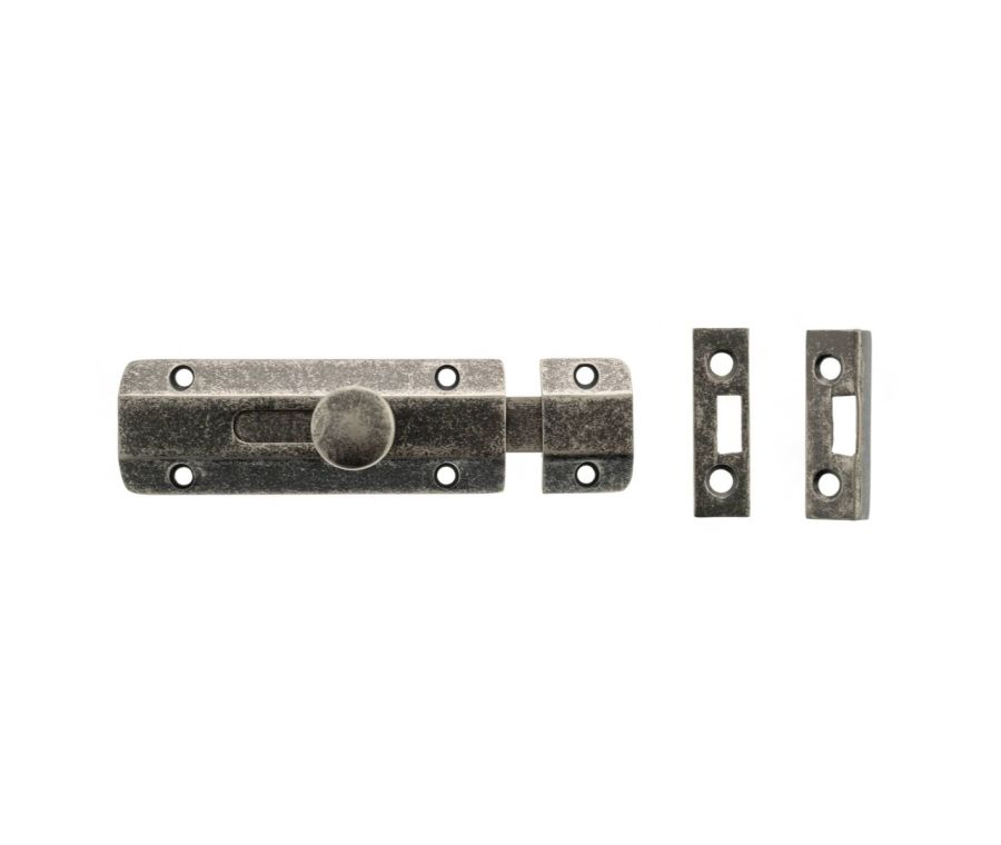 100mm x 35mm Distressed Silver Surface Slide Bolts | ASB4DS