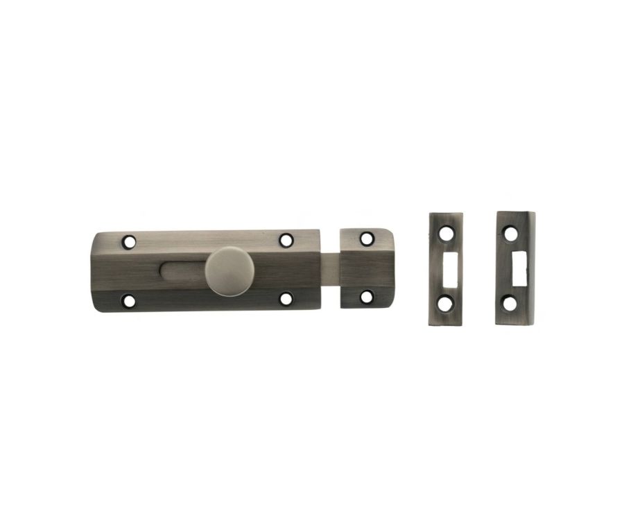 100mm x 35mm Matt Gun Metal Surface Slide Bolts | ASB4MBN