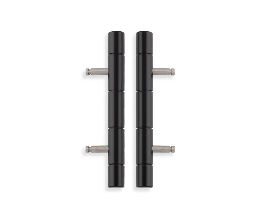 Black Cabinet Brass Dummy Hinge (Pair) | AW000-64-BL