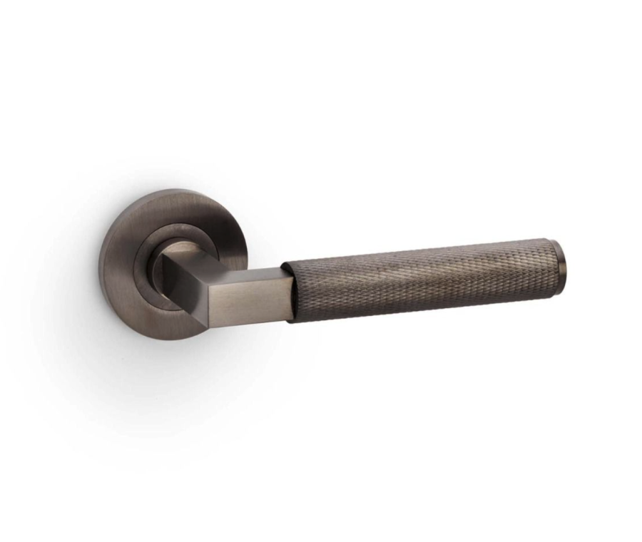 Alexander & Wilks Dark Bronze PVD Hurricane Knurled Lever on rose | AW200DBZPVD