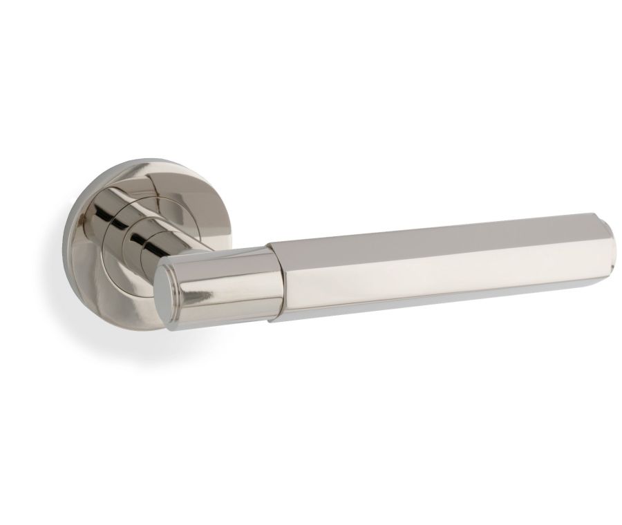 Alexander & Wilks Polished Nickel PVD Spitfire Lever Hexagonal Cut on rose | AW224PNPVD