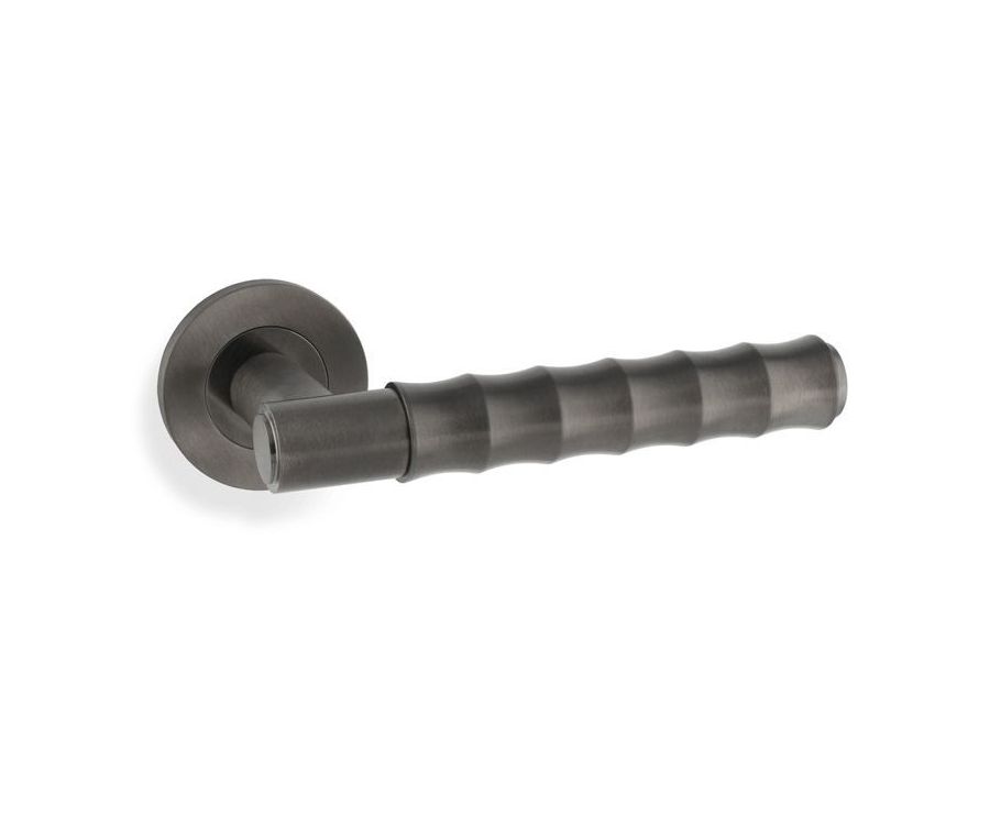 Alexander & Wilks Dark Bronze PVD Spitfire Bamboo Knurled Lever on rose | AW225DBZPVD