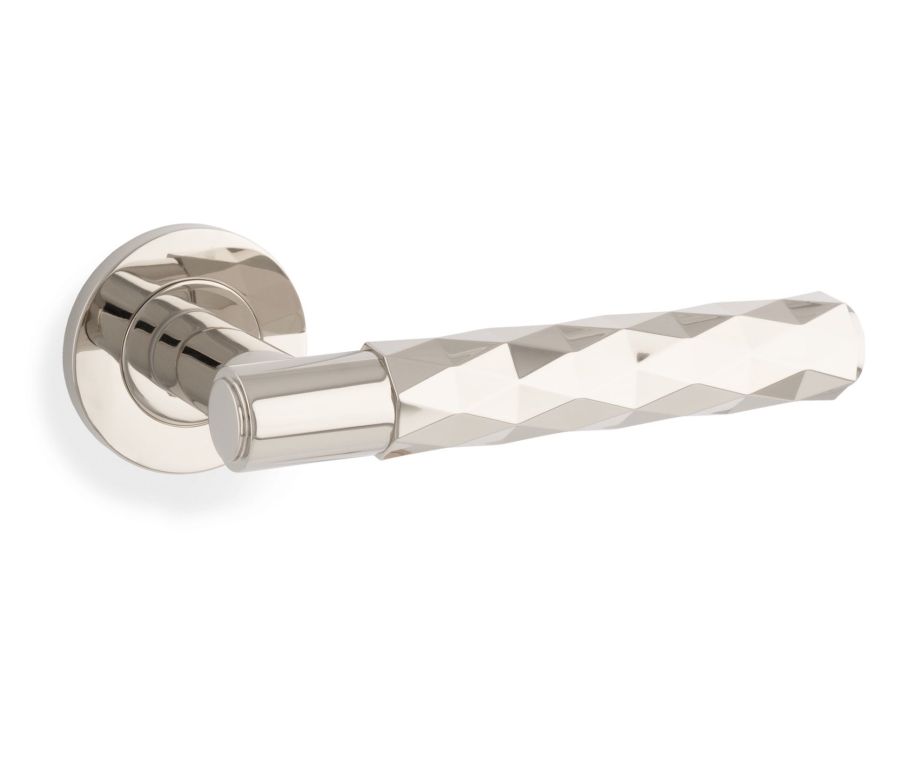 Alexander & Wilks Polished Nickel PVD Spitfire Lever Diamond Cut on rose | AW226PNPVD