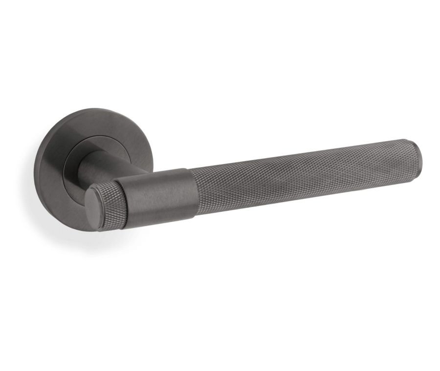Alexander & Wilks Dark Bronze PVD Kingston Knurled Lever on rose | AW240DBZPVD