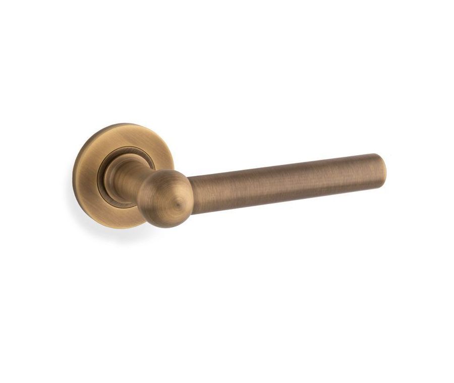 Alexander & Wilks Antique Brass Siskin Lever on rose | AW250AB