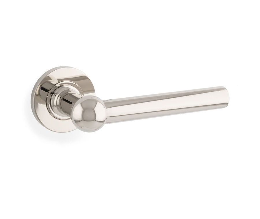 Alexander & Wilks Polished Nickel PVD Siskin on rose | AW250PNPVD