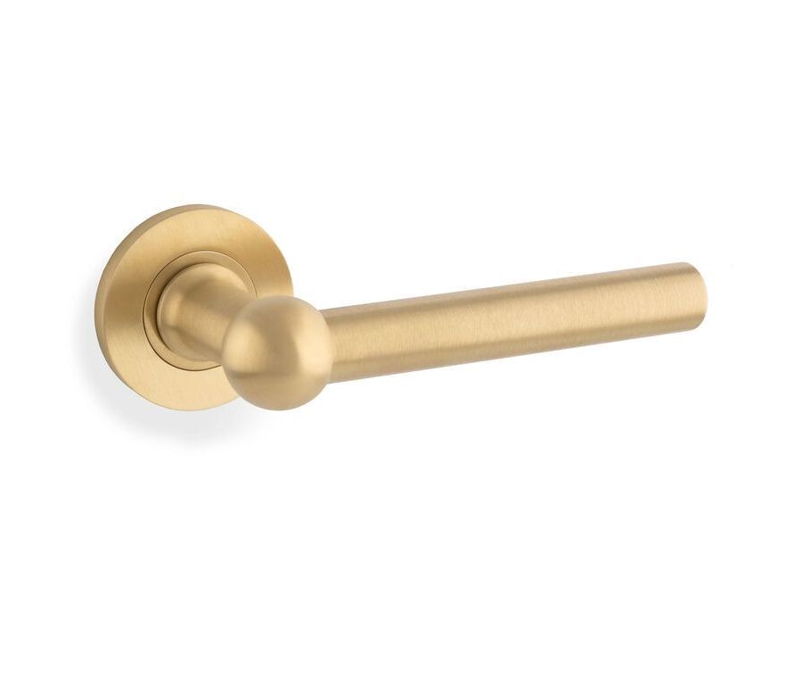 Alexander & Wilks Satin Brass PVD Siskin Lever on rose | AW250SBPVD