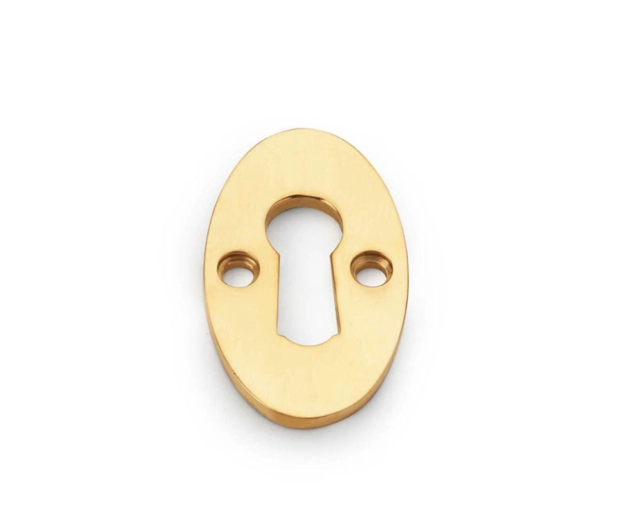 Unlaquered Brass Standard Key Ellipse Oval Escutcheon | AW383UB