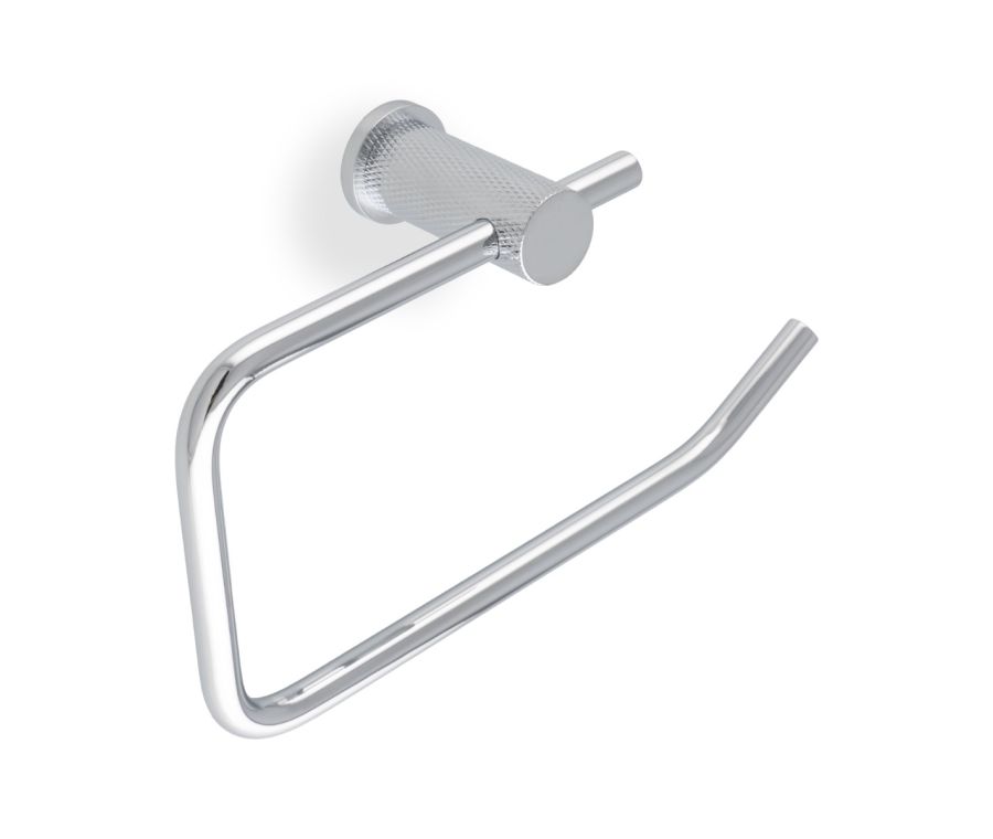 Alexander & Wilks Polished Chrome Brunel Diamond Knurled Toilet Roll Holder | AW450PC