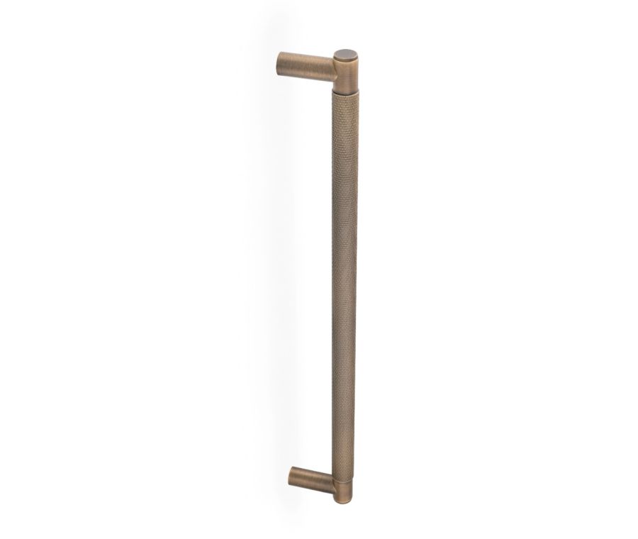 Antique Brass Spitfire Knurled Pull Handle | AW500-450-AB