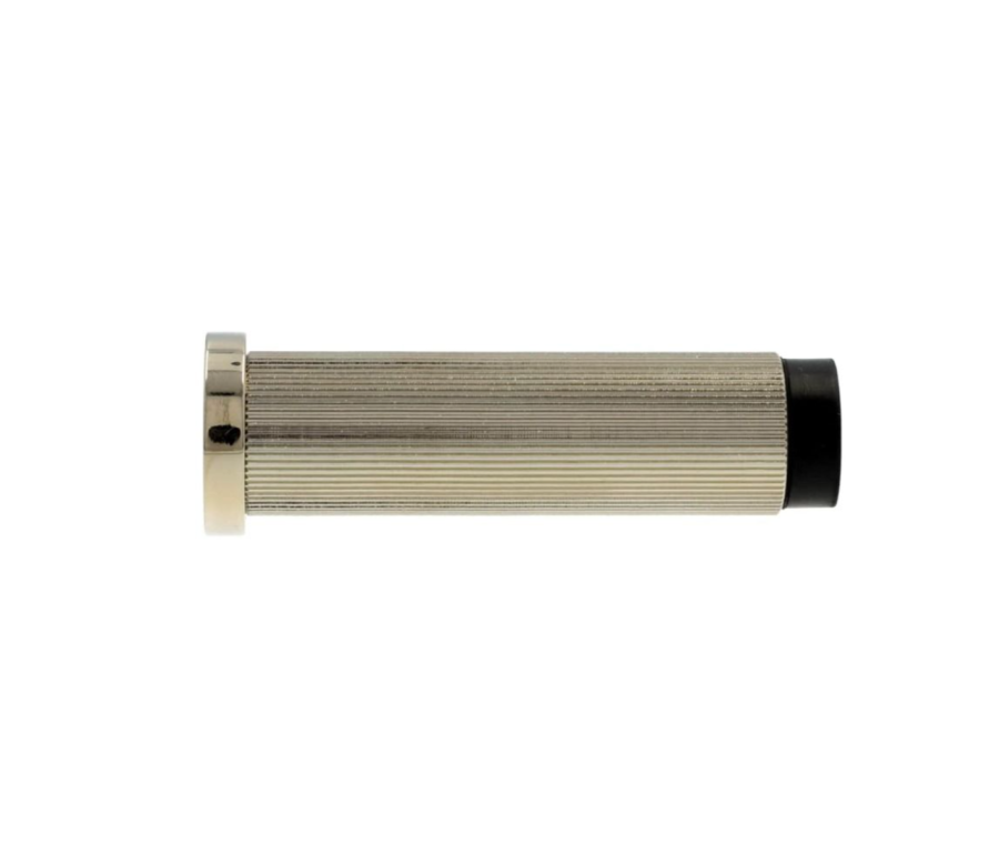 Polished Nickel PVD 75mm Reeded Projection Door Stop | AW602-75-PNPVD