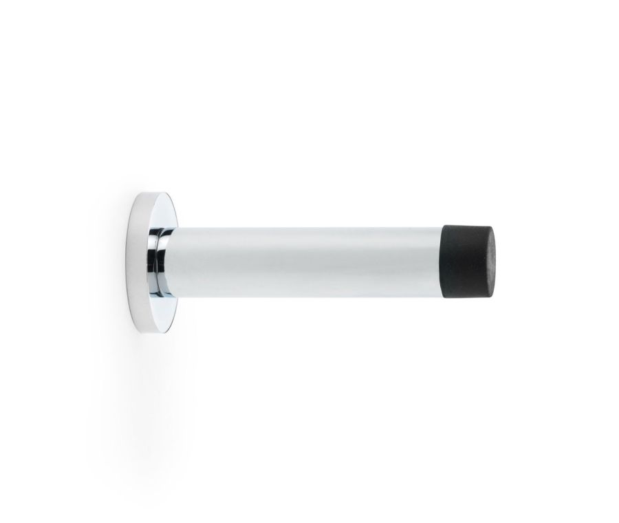 Polished Chrome 80mm Projection Cylinder Door Stop with Rose | AW616PC