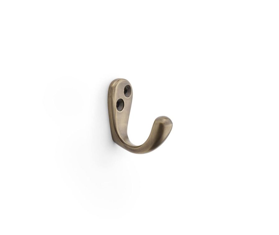 Alexander & Wilks Antique Brass Victorian Single Robe Hook | AW774AB