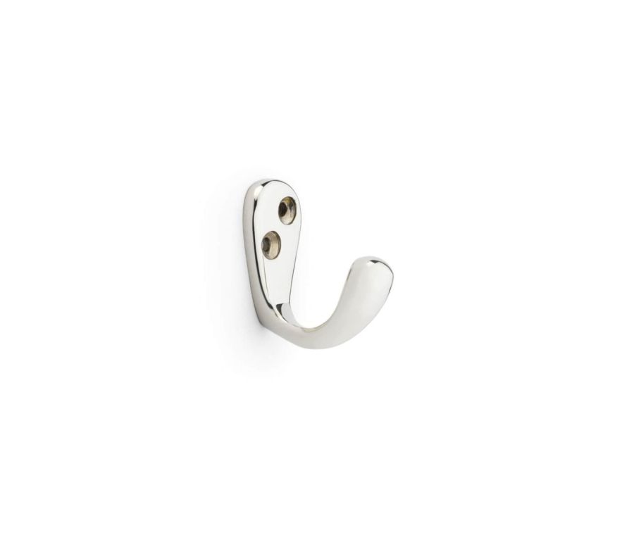 Alexander & Wilks Polished Nickel Victorian Single Robe Hook | AW774PN