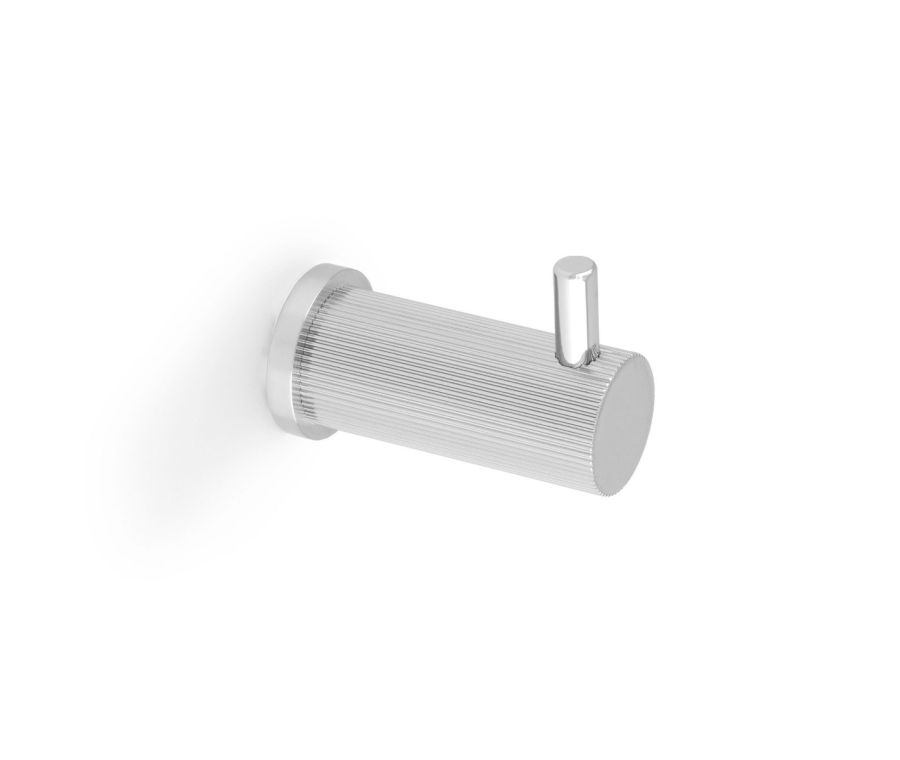 Alexander & Wilks Polished Chrome Brunel Reeded Line Coat Hook | AW776PC