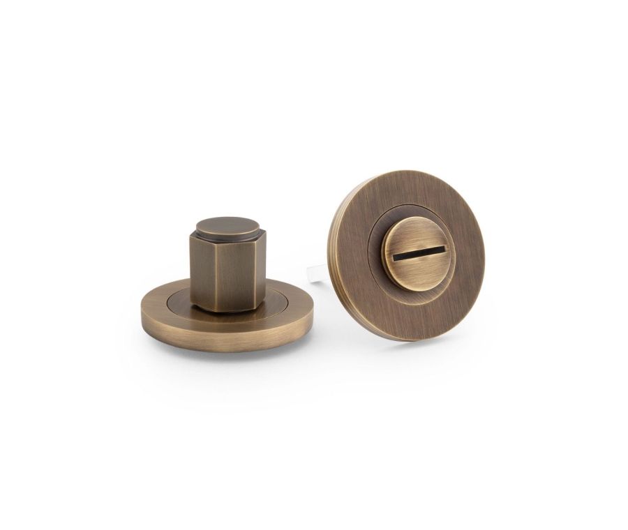 Alexander & Wilks Italian Brass Hexagonal Turn and Release | AW794IB
