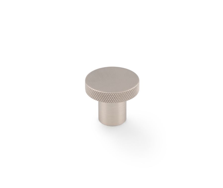 Satin Nickel 30mm Hanover Knurled Circular Cupboard Knob | AW802-30-SN